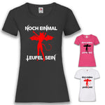 Junggesellenshirts.de Damenshirt JGA Shirt Braut "Noch Einmal Teufel Sein"