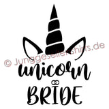 Junggesellenshirts.de Damenshirt JGA Shirt Braut "Unicorn Bride"