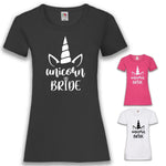 Junggesellenshirts.de Damenshirt JGA Shirt Braut "Unicorn Bride"