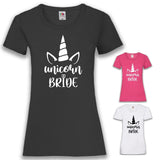 Junggesellenshirts.de Damenshirt JGA Shirt Braut "Unicorn Bride"