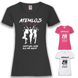 Junggesellenshirts.de Damenshirt JGA Shirt Team "Atemlos Durch Die Nacht"