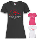 Junggesellenshirts.de Damenshirt JGA Shirt Team "Biss Zum Morgengrauen Wird Gefeiert"