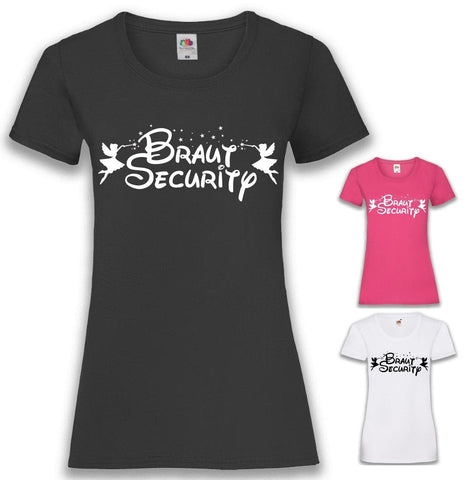 Junggesellenshirts.de Damenshirt JGA Shirt Team "Braut Security"