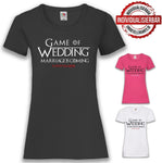 Junggesellenshirts.de Damenshirt JGA Shirt Team "Game Of Wedding"