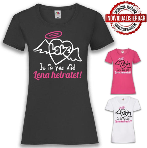 Junggesellenshirts.de Damenshirt JGA Shirt Team "Love Is In The Air"
