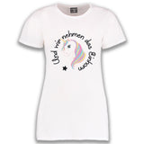 Junggesellenshirts.de Damenshirt JGA Shirt Team "Und Wir Nehmen Das Einhorn II"