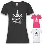 Junggesellenshirts.de Damenshirt JGA Shirt Team "Unicorn Squad"