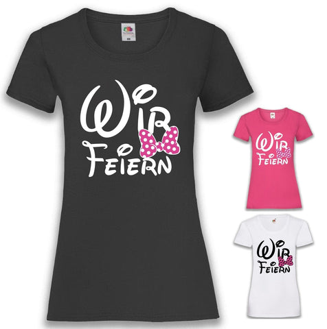 Junggesellenshirts.de Damenshirt JGA Shirt Team "Wir Feiern"