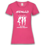 Junggesellenshirts.de Damenshirt XS / Fuchsia JGA Shirt Braut "Atemlos Durch Die Nacht"