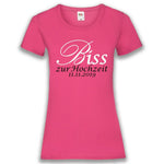 Junggesellenshirts.de Damenshirt XS / Fuchsia JGA Shirt Braut "Biss Zur Hochzeit"