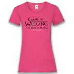 Junggesellenshirts.de Damenshirt XS / Fuchsia JGA Shirt Braut "Game Of Wedding"
