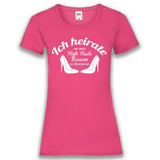 Junggesellenshirts.de Damenshirt XS / Fuchsia JGA Shirt Braut "High Heels"