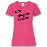 Junggesellenshirts.de Damenshirt XS / Fuchsia JGA Shirt Braut "Juhhuuu..."