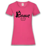 Junggesellenshirts.de Damenshirt XS / Fuchsia JGA Shirt Braut "Minnie"