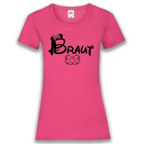 Junggesellenshirts.de Damenshirt XS / Fuchsia JGA Shirt Braut "Minnie"