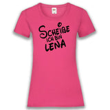 Junggesellenshirts.de Damenshirt XS / Fuchsia JGA Shirt Braut "Scheiße"