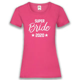 Junggesellenshirts.de Damenshirt XS / Fuchsia JGA Shirt Braut "Superbride"