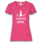 Junggesellenshirts.de Damenshirt XS / Fuchsia JGA Shirt Braut "Unicorn Bride"