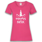 Junggesellenshirts.de Damenshirt XS / Fuchsia JGA Shirt Braut "Unicorn Bride"