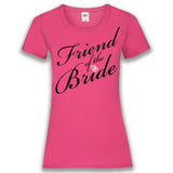 Junggesellenshirts.de Damenshirt XS / Fuchsia JGA Shirt Friend "Friend Of The Bride"