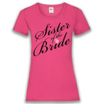 Junggesellenshirts.de Damenshirt XS / Fuchsia JGA Shirt Schwester "Sister Of The Bride"