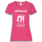 Junggesellenshirts.de Damenshirt XS / Fuchsia JGA Shirt Team "Atemlos Durch Die Nacht"
