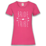 Junggesellenshirts.de Damenshirt XS / Fuchsia JGA Shirt Team "Bride Tribe"