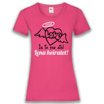 Junggesellenshirts.de Damenshirt XS / Fuchsia JGA Shirt Team "Love Is In The Air"
