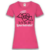 Junggesellenshirts.de Damenshirt XS / Fuchsia JGA Shirt Team "Love Is In The Air"