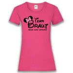 Junggesellenshirts.de Damenshirt XS / Fuchsia JGA Shirt Team "Team Braut Heute Wird Gefeiert"