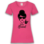 Junggesellenshirts.de Damenshirt XS / Fuchsia JGA Shirt Team "Team Braut Rock 'n' Roll"