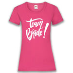 Junggesellenshirts.de Damenshirt XS / Fuchsia JGA Shirt Team "Team Bride"