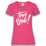 Junggesellenshirts.de Damenshirt XS / Fuchsia JGA Shirt Team "Team Bride"