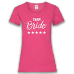 Junggesellenshirts.de Damenshirt XS / Fuchsia JGA Shirt Team "Team Bride"