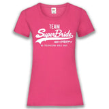 Junggesellenshirts.de Damenshirt XS / Fuchsia JGA Shirt Team "Team Superbride"