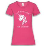 Junggesellenshirts.de Damenshirt XS / Fuchsia JGA Shirt Team "Und Wir Nehmen Das Einhorn"