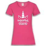 Junggesellenshirts.de Damenshirt XS / Fuchsia JGA Shirt Team "Unicorn Squad"