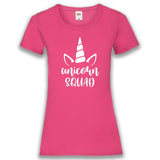 Junggesellenshirts.de Damenshirt XS / Fuchsia JGA Shirt Team "Unicorn Squad"