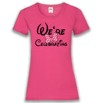 Junggesellenshirts.de Damenshirt XS / Fuchsia JGA Shirt Team "We're Celebrating"