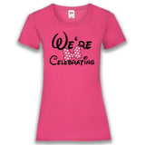 Junggesellenshirts.de Damenshirt XS / Fuchsia JGA Shirt Team "We're Celebrating"