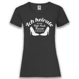 Junggesellenshirts.de Damenshirt XS / Schwarz JGA Shirt Braut "High Heels"