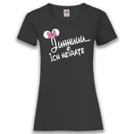 Junggesellenshirts.de Damenshirt XS / Schwarz JGA Shirt Braut "Juhhuuu..."