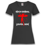 Junggesellenshirts.de Damenshirt XS / Schwarz JGA Shirt Braut "Noch Einmal Teufel Sein"