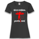 Junggesellenshirts.de Damenshirt XS / Schwarz JGA Shirt Braut "Noch Einmal Teufel Sein"