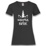 Junggesellenshirts.de Damenshirt XS / Schwarz JGA Shirt Braut "Unicorn Bride"