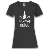 Junggesellenshirts.de Damenshirt XS / Schwarz JGA Shirt Braut "Unicorn Bride"