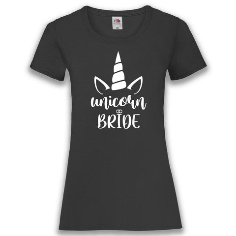 Junggesellenshirts.de Damenshirt XS / Schwarz JGA Shirt Braut "Unicorn Bride"