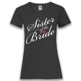 Junggesellenshirts.de Damenshirt XS / Schwarz JGA Shirt Schwester "Sister Of The Bride"