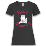 Junggesellenshirts.de Damenshirt XS / Schwarz JGA Shirt Team "Braut Security" Unicorn