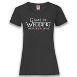 Junggesellenshirts.de Damenshirt XS / Schwarz JGA Shirt Team "Game Of Wedding"